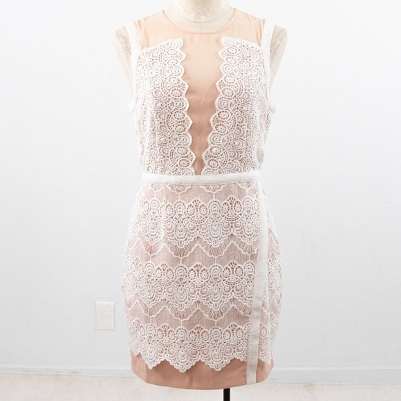 Greylin M Illusion Lace Sheath Mini Dress Pink - Picture 3 of 16